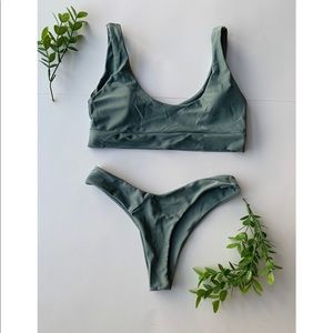 Olive green cheeky bathing suit